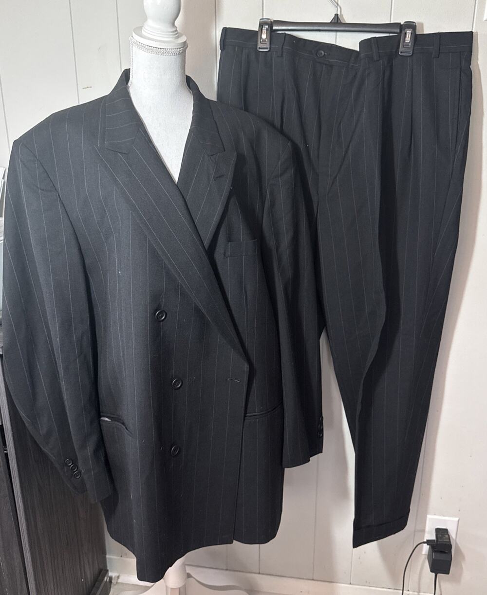 Nino Cerruti Rue Royale 2-Piece Suit Men 100% Wool 52L And 47W Big And Tall T14